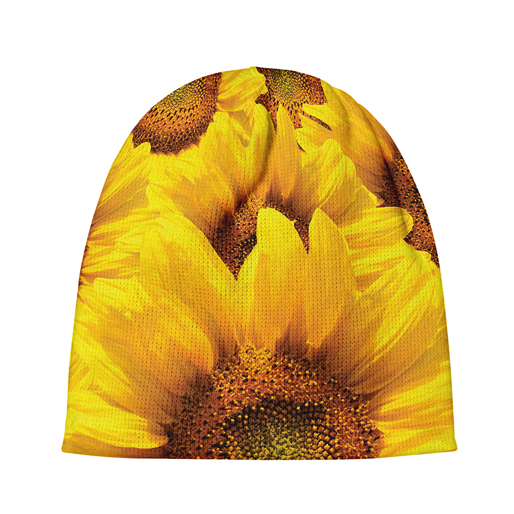 Yellow Sunflower Print Beanie