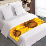 Yellow Sunflower Print Bed Runner