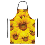 Yellow Sunflower Print Bib Apron With Pocket