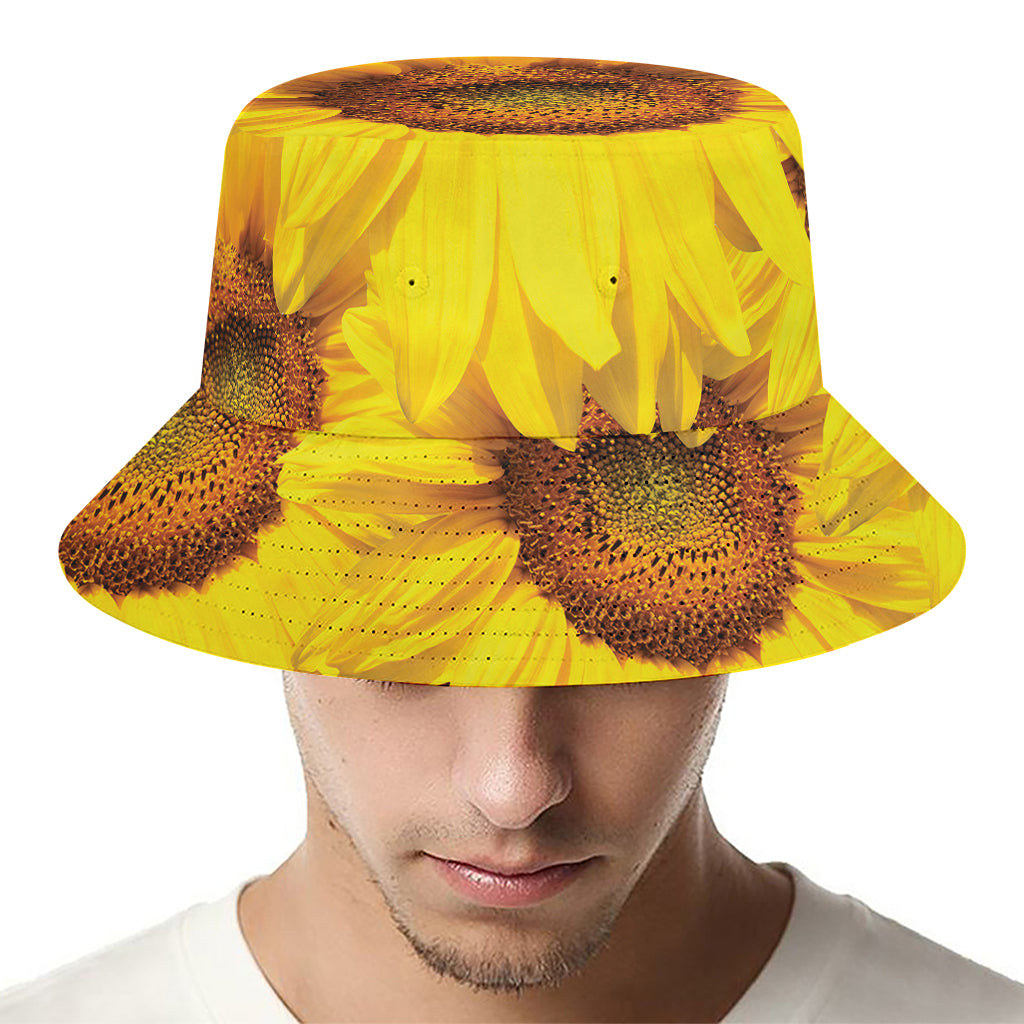 Yellow Sunflower Print Bucket Hat