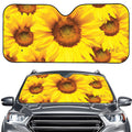 Yellow Sunflower Print Car Windshield Sun Shade