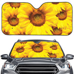 Yellow Sunflower Print Car Windshield Sun Shade