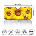 Yellow Sunflower Print Car Windshield Sun Shade