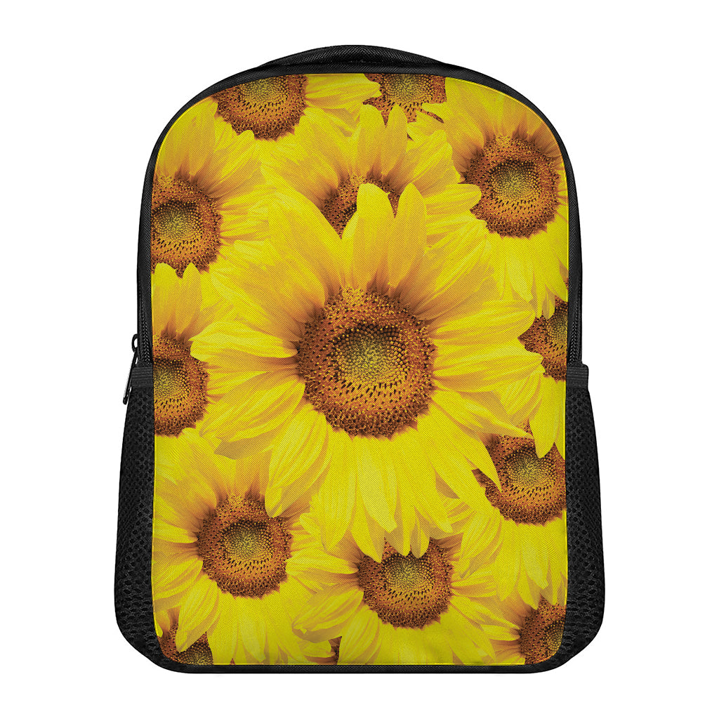 Yellow Sunflower Print Casual Backpack