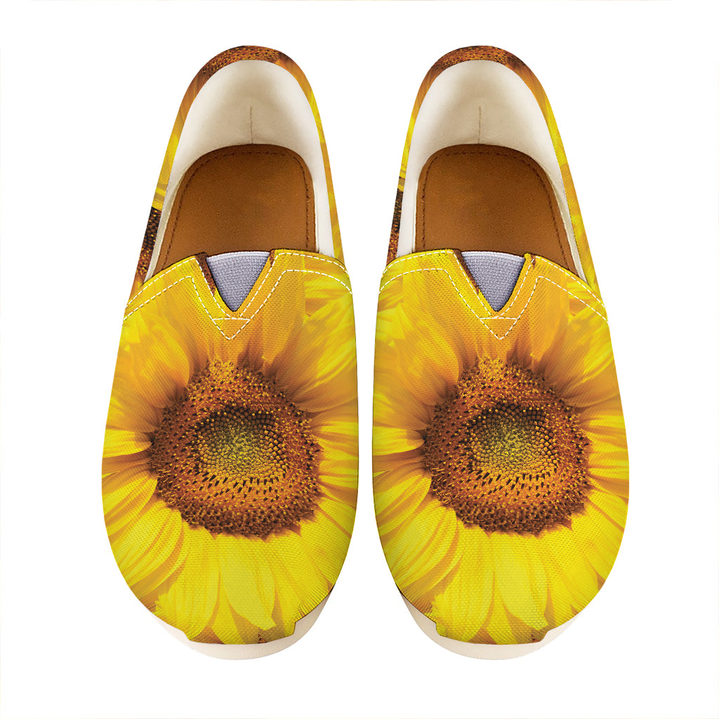 Yellow Sunflower Print Casual Shoes