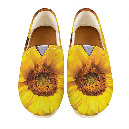 Yellow Sunflower Print Casual Shoes