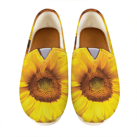 Yellow Sunflower Print Casual Shoes