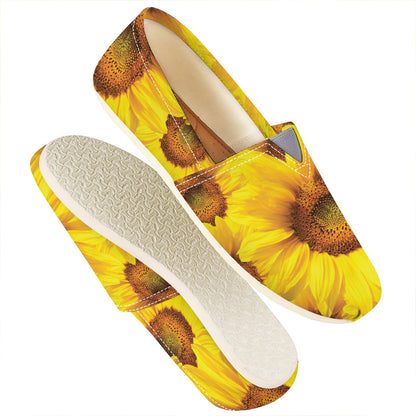 Yellow Sunflower Print Casual Shoes