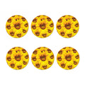 Yellow Sunflower Print Coaster Set