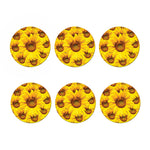 Yellow Sunflower Print Coaster Set