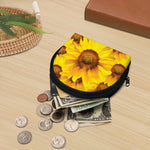 Yellow Sunflower Print Coin Purse