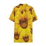 Yellow Sunflower Print Cotton Hawaiian Shirt