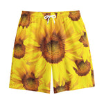 Yellow Sunflower Print Cotton Shorts