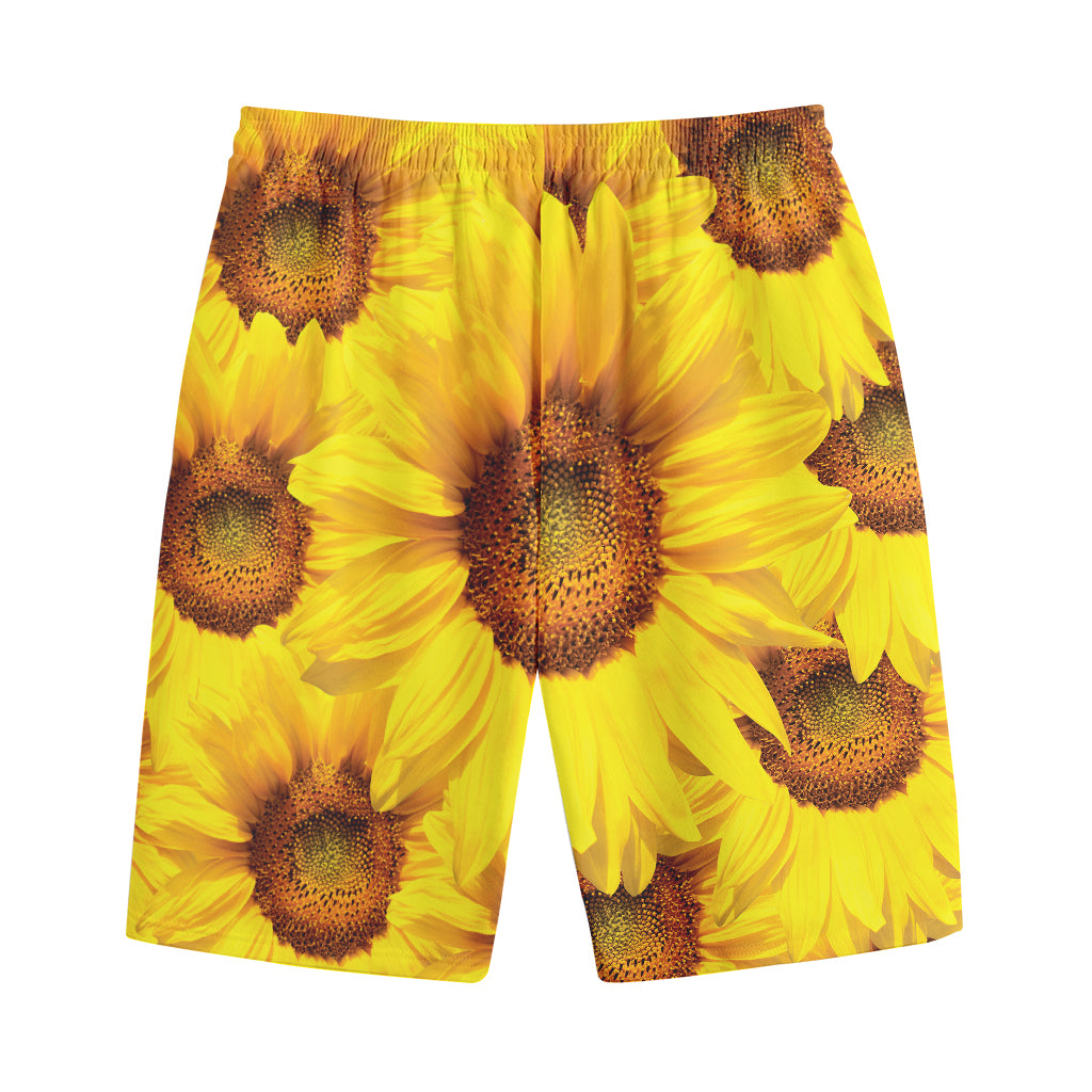 Yellow Sunflower Print Cotton Shorts