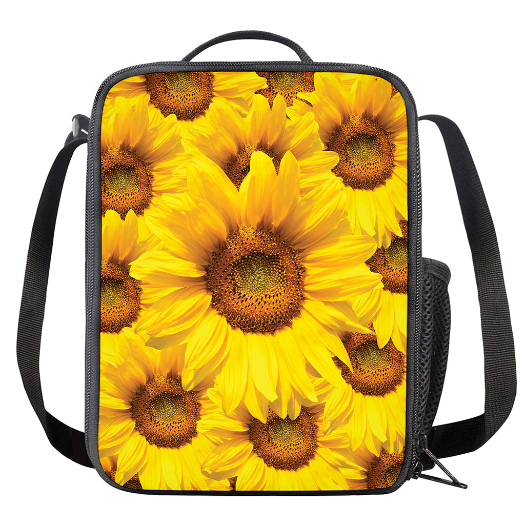 Yellow Sunflower Print Crossbody Lunch Bag