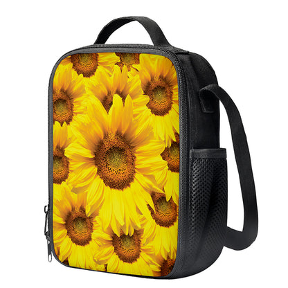 Yellow Sunflower Print Crossbody Lunch Bag