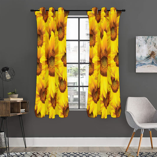 Yellow Sunflower Print Curtain
