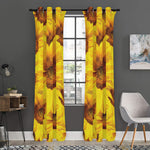Yellow Sunflower Print Curtain