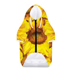 Yellow Sunflower Print Dog Zip Up Hoodie