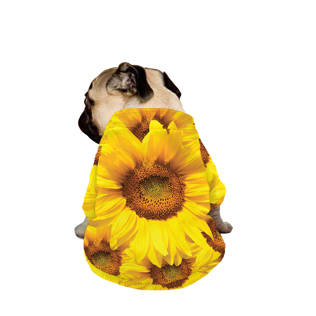 Yellow Sunflower Print Dog Zip Up Jacket