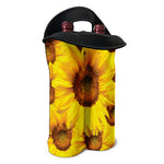 Yellow Sunflower Print Double Neoprene Wine Tote