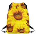 Yellow Sunflower Print Drawstring Backpack