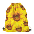 Yellow Sunflower Print Drawstring Bag