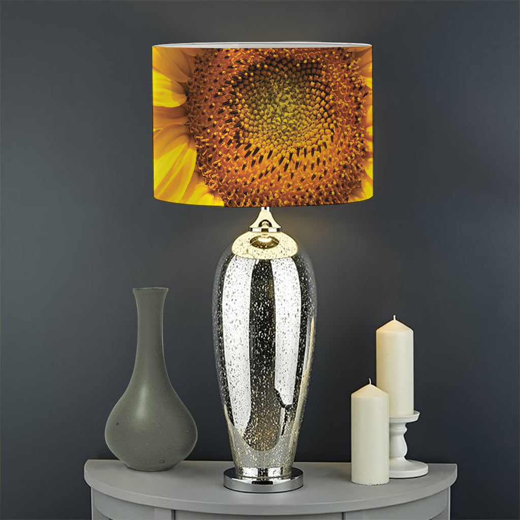 Yellow Sunflower Print Drum Lamp Shade