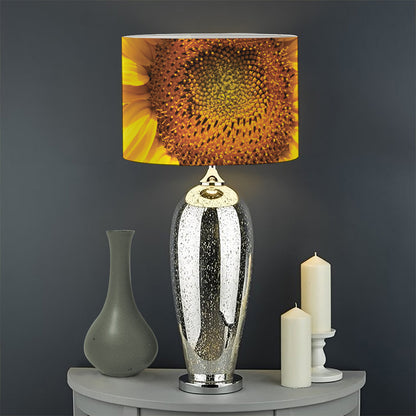 Yellow Sunflower Print Drum Lamp Shade