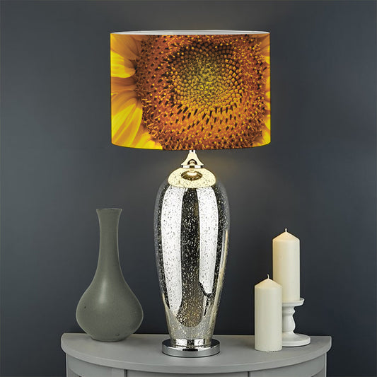 Yellow Sunflower Print Drum Lamp Shade