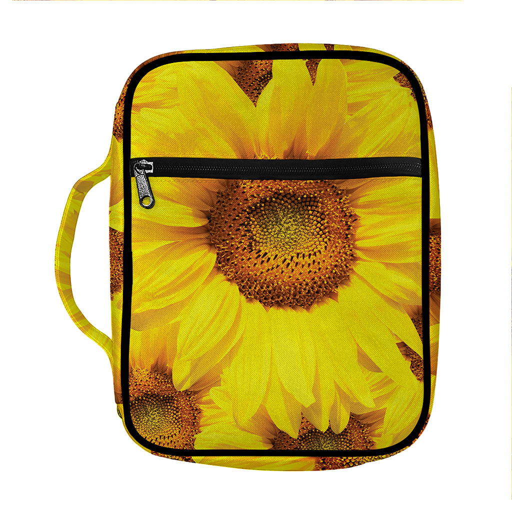 Yellow Sunflower Print Front Pocket Bible Bag