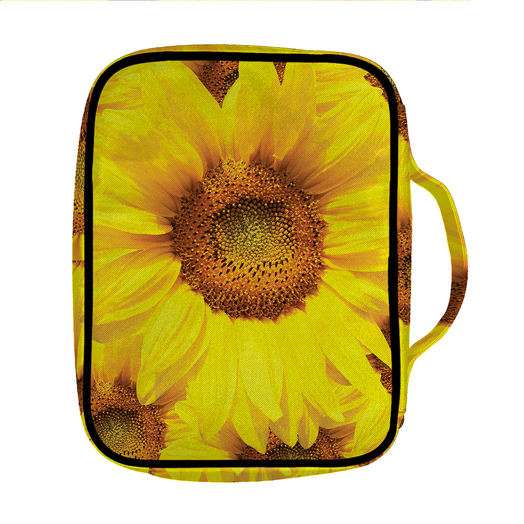 Yellow Sunflower Print Front Pocket Bible Bag