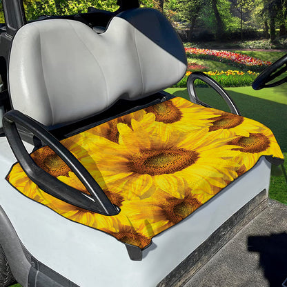 Yellow Sunflower Print Golf Cart Seat Cover