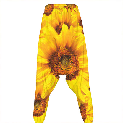 Yellow Sunflower Print Hammer Pants
