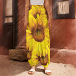 Yellow Sunflower Print Harem Pants