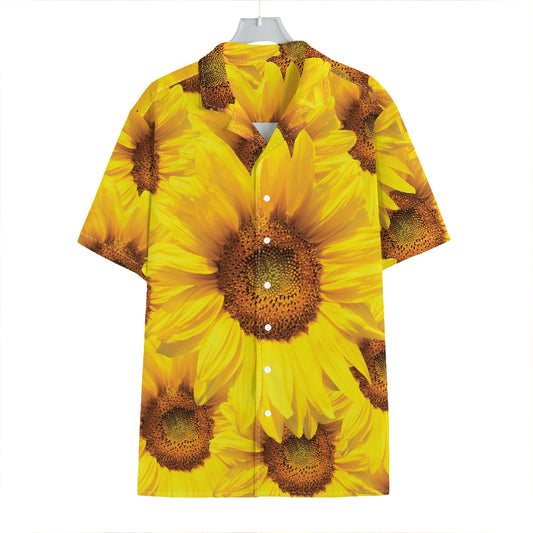 Yellow Sunflower Print Hawaiian Shirt