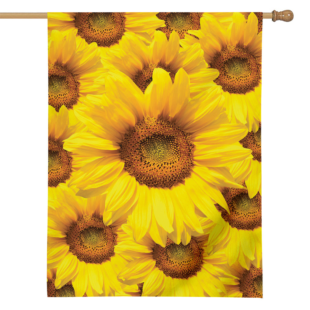 Yellow Sunflower Print House Flag