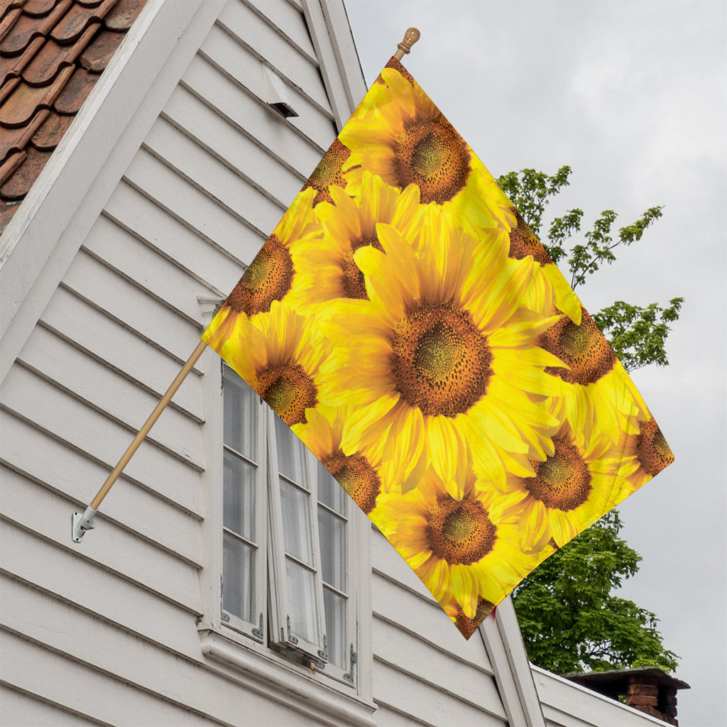 Yellow Sunflower Print House Flag