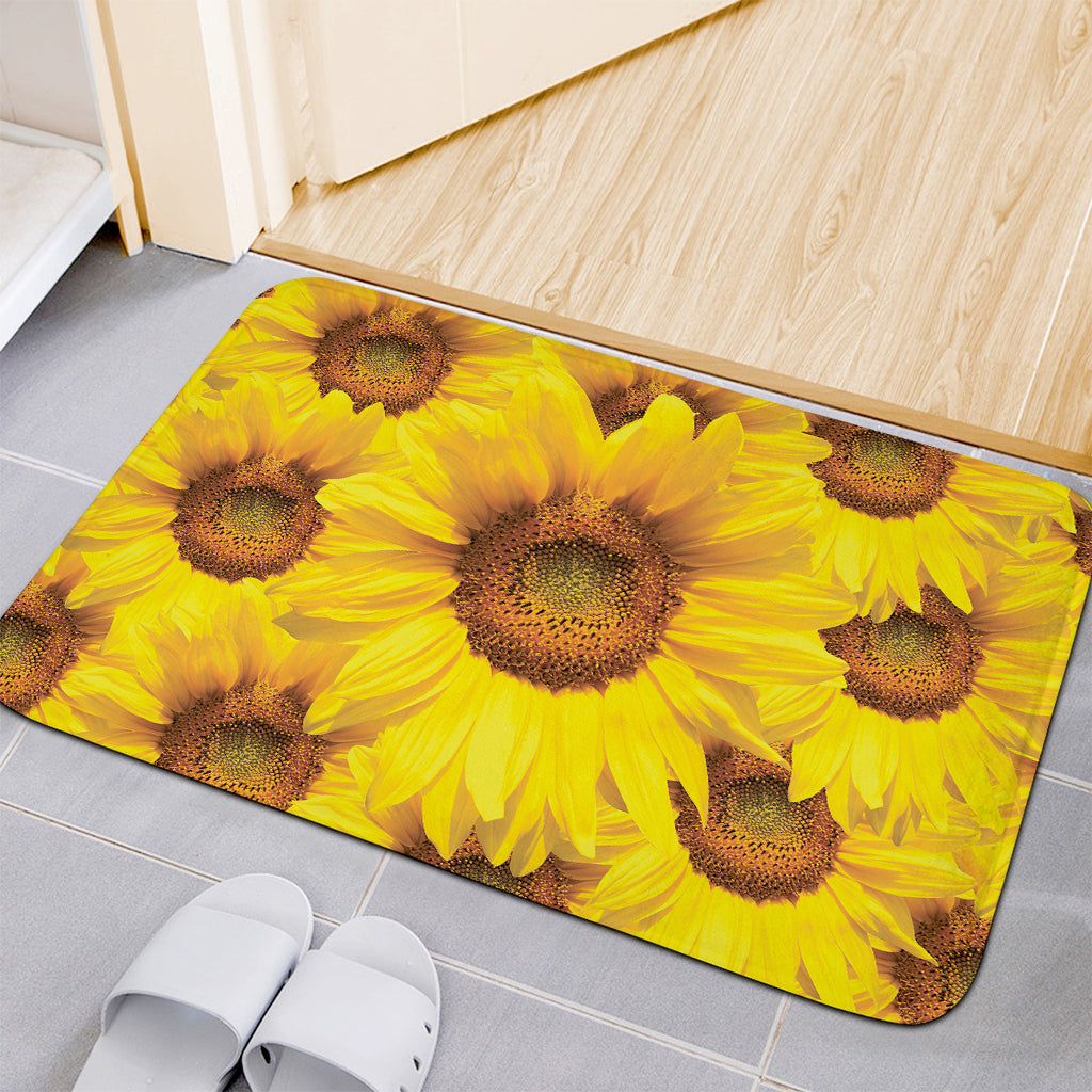 Yellow Sunflower Print Indoor Door Mat