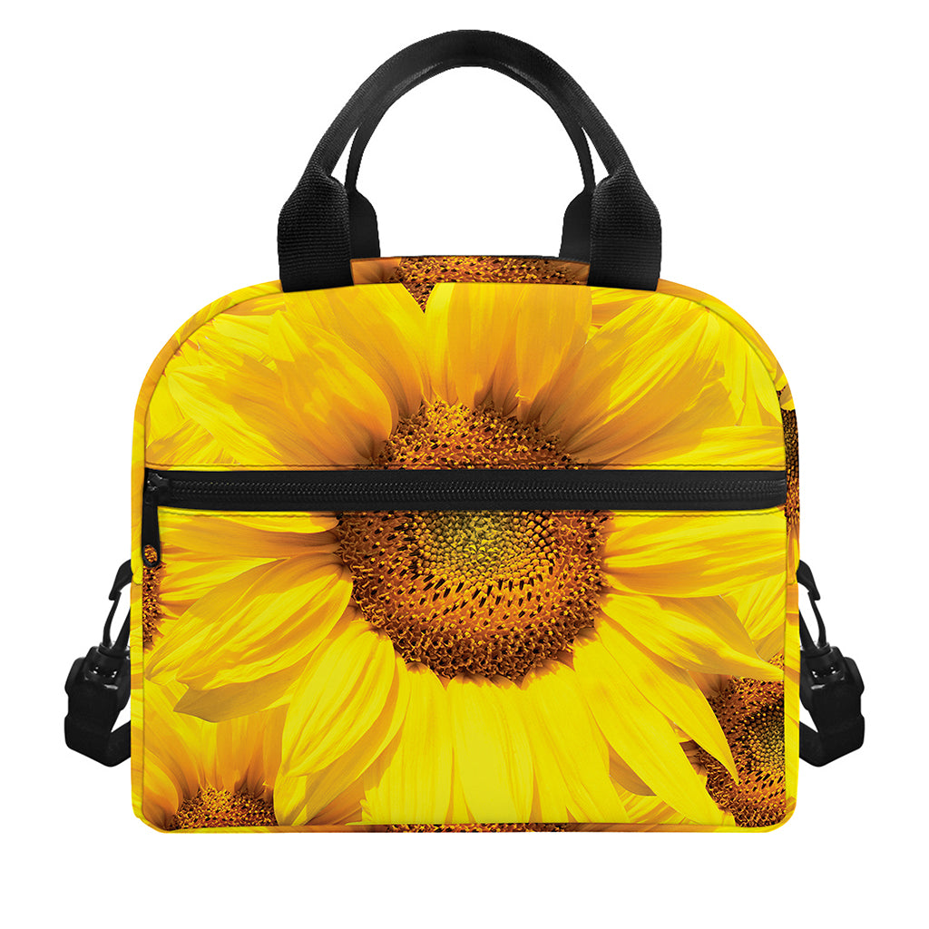 Yellow Sunflower Print Insulated Lunch Bag