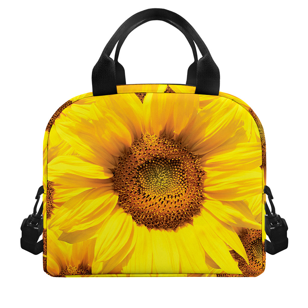 Yellow Sunflower Print Insulated Lunch Bag
