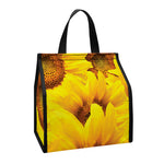 Yellow Sunflower Print Insulated Lunch Tote