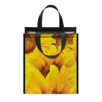 Yellow Sunflower Print Insulated Lunch Tote