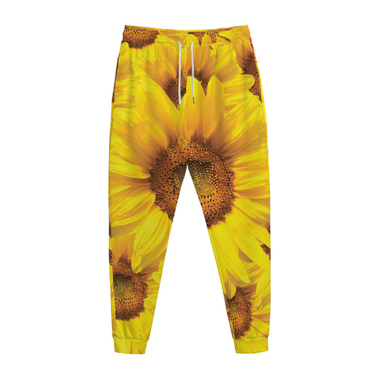 Yellow Sunflower Print Jogger Pants