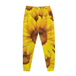Yellow Sunflower Print Jogger Pants