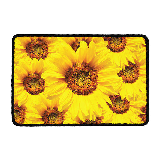 Yellow Sunflower Print Kitchen Mat