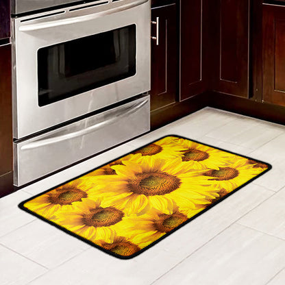 Yellow Sunflower Print Kitchen Mat