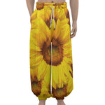 Yellow Sunflower Print Lantern Pants