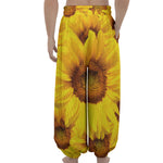 Yellow Sunflower Print Lantern Pants