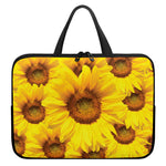 Yellow Sunflower Print Laptop Sleeve With Handle